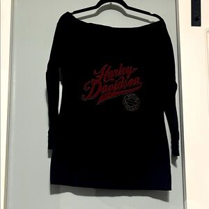 Harley-Davidson Off-Shoulder Top with Red Logo